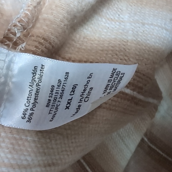 Time and Tru Beige White Flannel Button Front Shacket Size XXL - Picture 5 of 6